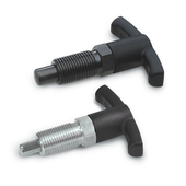 Indexing plungers Steel / Stainless Steel, with T-Handle, with and without rest position GN 817.4