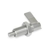 Stainless Steel-Cam action indexing plungers with 180° limit stop, with locking function GN 721.6